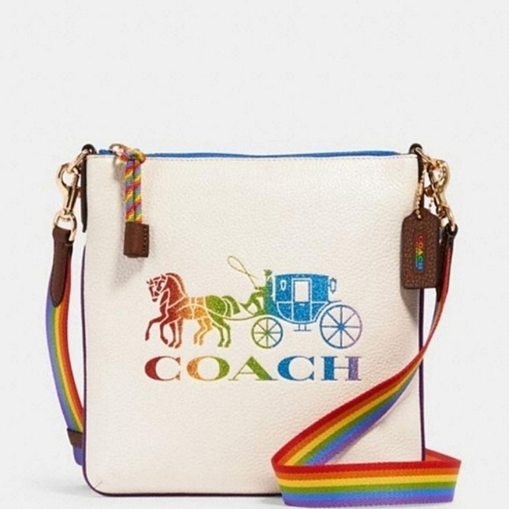 COACH BAG #2505 RAINBOW XBODY SHOULDER HORSE CARRIAGE LEATHER JES SLIM NWT‎ - Picture 2 of 15